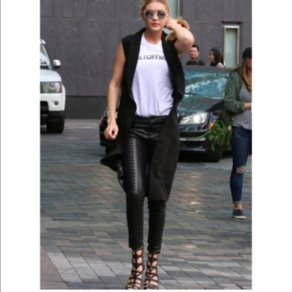 💥HOT ITEM💥Black Lace Up Skinny Leather Pants - Picture 4 of 15